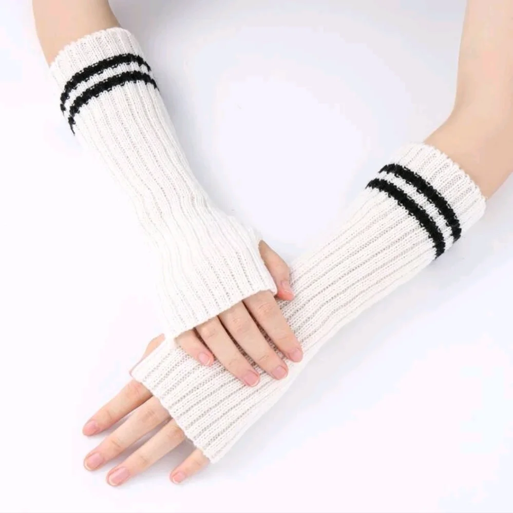 Striped Fingerless Gloves